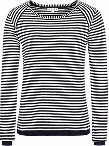 Upton Striped Knit - neckline: round neck; pattern: horizontal stripes; style: standard; secondary colour: white; predominant colour: navy; occasions: casual, work; length: standard; fibres: cotton - stretch; fit: slim fit; sleeve length: long sleeve; sleeve style: standard; texture group: knits/crochet; pattern type: knitted - other; pattern size: small & light