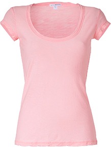 Peony Cap Sleeve Scoop Neck Cotton T Shirt - pattern: plain; style: t-shirt; predominant colour: blush; occasions: casual, holiday; length: standard; neckline: scoop; fibres: cotton - 100%; fit: body skimming; sleeve length: short sleeve; sleeve style: standard; pattern type: fabric; texture group: jersey - stretchy/drapey