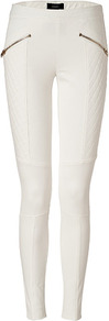 Off White Maxi Gabardine Stretch Pants - pattern: plain; waist: mid/regular rise; predominant colour: white; occasions: evening; length: ankle length; fibres: viscose/rayon - stretch; texture group: jersey - clingy; fit: skinny/tight leg; pattern type: fabric; style: standard