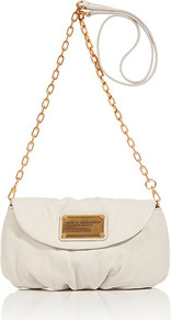 White Birch Leather Karlie Crossbody Bag - predominant colour: white; occasions: casual, evening; style: shoulder; length: shoulder (tucks under arm); size: small; material: leather; pattern: plain; finish: plain; embellishment: chain/metal