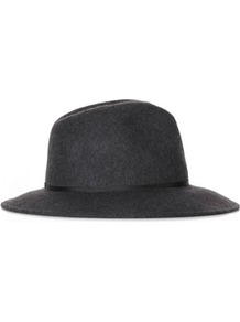 Marl Fedora Hat - predominant colour: charcoal; occasions: casual, evening, work; type of pattern: standard; style: fedora; size: standard; material: felt; embellishment: ribbon; pattern: plain