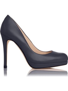 Sledge Leather Platform Court Shoe Blue Navy - predominant colour: navy; occasions: evening, work, occasion; material: leather; heel: stiletto; toe: round toe; style: courts; finish: plain; pattern: plain; heel height: very high
