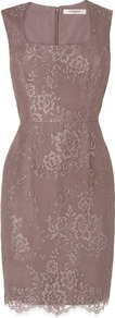 Belitta Fitted Lace Dress Grey Quartz - style: shift; fit: tailored/fitted; pattern: plain; sleeve style: sleeveless; predominant colour: taupe; occasions: evening, occasion; length: just above the knee; fibres: viscose/rayon - stretch; sleeve length: sleeveless; texture group: lace; trends: glamorous day shifts; neckline: medium square neck; pattern type: fabric; embellishment: lace