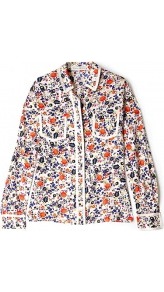 Spezia Floral Print Shirt - neckline: shirt collar/peter pan/zip with opening; style: shirt; bust detail: pocket detail at bust; occasions: casual, holiday; length: standard; fibres: viscose/rayon - 100%; fit: straight cut; predominant colour: multicoloured; sleeve length: long sleeve; sleeve style: standard; texture group: silky - light; trends: high impact florals; pattern type: fabric; pattern size: small & busy; pattern: florals