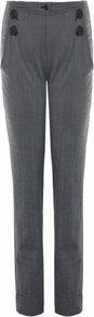 Black Galley Trousers Uk - pattern: plain; waist detail: embellishment at waist/feature waistband; waist: high rise; pocket detail: pockets at the sides; predominant colour: charcoal; occasions: casual, evening, work; length: ankle length; fibres: polyester/polyamide - mix; fit: straight leg; pattern type: fabric; pattern size: small & busy; texture group: other - light to midweight; style: standard