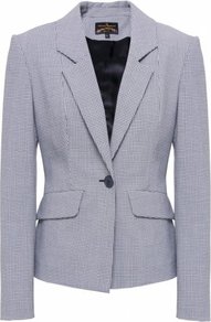 Black Trot Checked Jacket Uk - pattern: plain; style: single breasted blazer; collar: standard lapel/rever collar; predominant colour: light grey; secondary colour: black; occasions: evening, work; length: standard; fit: tailored/fitted; fibres: polyester/polyamide - stretch; sleeve length: long sleeve; sleeve style: standard; collar break: medium; pattern type: fabric; pattern size: standard; texture group: other - light to midweight