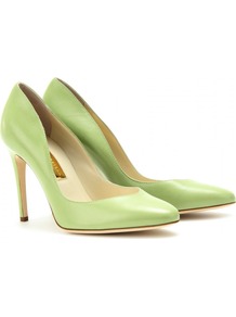 Winona Leather Pumps - predominant colour: lime; occasions: evening, work, occasion; material: leather; heel: stiletto; toe: pointed toe; style: courts; finish: plain; pattern: plain; heel height: very high