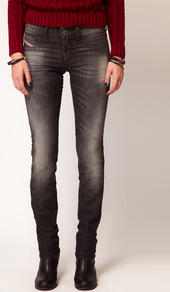 Livier Skinny Jean - style: skinny leg; length: standard; pattern: plain; pocket detail: pockets at the sides, traditional 5 pocket; waist: mid/regular rise; predominant colour: charcoal; occasions: casual, evening; fibres: cotton - stretch; jeans detail: whiskering, shading down centre of thigh, washed/faded; texture group: denim; pattern type: fabric; pattern size: small & light