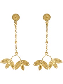 Gloria Earrings - predominant colour: gold; occasions: evening, work, occasion; style: drop; length: long; size: standard; material: chain/metal; fastening: pierced; trends: metallics; finish: metallic