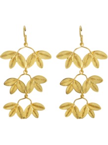 Gloria Earrings - predominant colour: gold; occasions: evening, occasion; style: drop; length: long; size: standard; material: chain/metal; fastening: pierced; finish: metallic