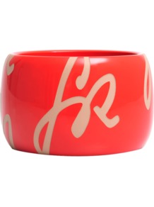 Resin Sr Signature Bracelet - predominant colour: true red; occasions: casual, work, holiday; style: bangle; size: large/oversized; material: plastic/rubber; finish: plain