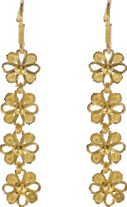 Almudena Earrings - predominant colour: gold; occasions: evening, work, occasion, holiday; style: drop; length: long; size: small; material: chain/metal; fastening: pierced; trends: metallics; finish: plain; embellishment: chain/metal