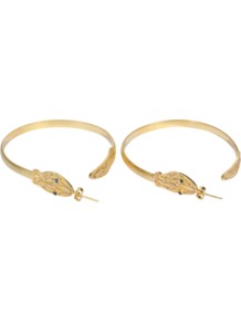 Jazmin Earrings - predominant colour: gold; occasions: casual, evening, occasion; style: hoop; length: mid; size: large/oversized; material: chain/metal; fastening: pierced; finish: metallic; embellishment: jewels