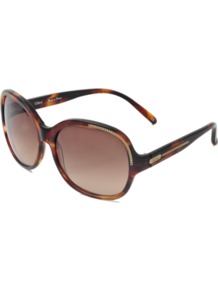 Alysse Cl 2210 Oversized Sunglasses - predominant colour: chocolate brown; occasions: casual, evening, work, occasion, holiday; style: round; size: large; material: plastic/rubber; pattern: tortoiseshell; trends: metallics; finish: plain