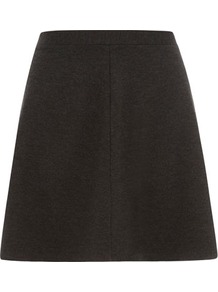 Grey Skater Skirt - pattern: plain; fit: loose/voluminous; waist: mid/regular rise; predominant colour: charcoal; occasions: casual, evening, work; length: just above the knee; style: a-line; fibres: viscose/rayon - stretch; pattern type: fabric; texture group: jersey - stretchy/drapey