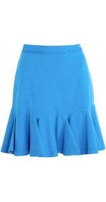 Jersey Flip Skirt - length: mid thigh; pattern: plain; fit: body skimming; waist: high rise; predominant colour: diva blue; occasions: casual, evening; style: mini skirt; fibres: cotton - stretch; pattern type: fabric; texture group: jersey - stretchy/drapey
