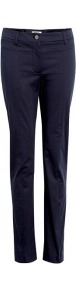 Navy Elese Trousers - length: standard; pattern: plain; waist: mid/regular rise; predominant colour: navy; occasions: casual, evening, work; fibres: cotton - stretch; texture group: cotton feel fabrics; fit: slim leg; pattern type: fabric; style: standard