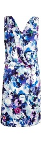Pansy Print Sleeveless Jersey Drape Dress Paul Smith Blac - style: faux wrap/wrap; neckline: low v-neck; fit: fitted at waist; sleeve style: sleeveless; waist detail: fitted waist; back detail: low cut/open back; bust detail: ruching/gathering/draping/layers/pintuck pleats at bust; predominant colour: royal blue; secondary colour: pale blue; occasions: evening, work, occasion, holiday; length: just above the knee; fibres: viscose/rayon - stretch; hip detail: soft pleats at hip/draping at hip/flared at hip; shoulder detail: flat/draping pleats/ruching/gathering at shoulder; sleeve length: sleeveless; trends: high impact florals; pattern type: fabric; pattern size: big & busy; pattern: florals; texture group: jersey - stretchy/drapey