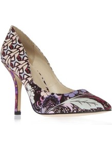 Blissfully2 - secondary colour: black; occasions: evening, work, occasion; predominant colour: multicoloured; material: fabric; heel height: high; heel: stiletto; toe: pointed toe; style: courts; trends: statement prints, modern geometrics; finish: plain; pattern: patterned/print