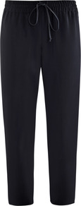 Jaidon Crepe Tuxedo Trousers - pattern: plain; waist detail: belted waist/tie at waist/drawstring; waist: mid/regular rise; predominant colour: navy; occasions: casual, evening, work, occasion; length: ankle length; fibres: polyester/polyamide - 100%; texture group: crepes; fit: baggy; pattern type: fabric; pattern size: standard; style: standard