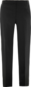 Cain Braced Trousers - length: standard; pattern: plain; waist: mid/regular rise; predominant colour: black; occasions: casual, evening, work; fibres: wool - stretch; waist detail: narrow waistband; fit: straight leg; pattern type: fabric; texture group: woven light midweight; style: standard