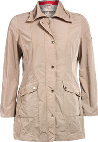 Jacket With Doubled Pockets - pattern: plain; style: single breasted blazer; length: below the bottom; hip detail: front pockets at hip; predominant colour: stone; occasions: casual; fit: straight cut (boxy); fibres: polyester/polyamide - 100%; collar: shirt collar/peter pan/zip with opening; sleeve length: long sleeve; sleeve style: standard; collar break: high; pattern type: fabric; texture group: other - light to midweight