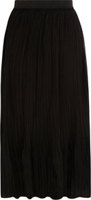Black Pleated Skirt - length: calf length; pattern: plain; fit: loose/voluminous; style: pleated; waist: mid/regular rise; predominant colour: black; occasions: casual, evening; fibres: polyester/polyamide - 100%; waist detail: narrow waistband; texture group: sheer fabrics/chiffon/organza etc.; pattern type: fabric; pattern size: standard