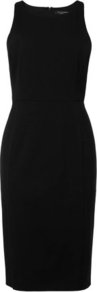 Catrin Shift Dress Black - style: shift; neckline: round neck; pattern: plain; sleeve style: sleeveless; waist detail: fitted waist; predominant colour: black; occasions: casual, evening, work, occasion; length: on the knee; fit: body skimming; fibres: wool - mix; sleeve length: sleeveless; texture group: crepes; trends: glamorous day shifts; pattern type: fabric; pattern size: standard