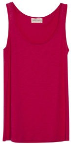 Jacksonville Tank - pattern: plain; sleeve style: sleeveless; style: vest top; predominant colour: hot pink; occasions: casual, work; length: standard; neckline: scoop; fibres: cotton - mix; fit: straight cut; sleeve length: sleeveless; pattern type: fabric; pattern size: standard; texture group: jersey - stretchy/drapey