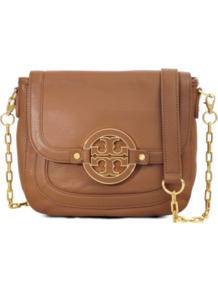 Amanda Cross Body Bag - predominant colour: tan; occasions: casual, work; style: messenger; length: across body/long; size: small; material: leather; pattern: plain; finish: plain; embellishment: chain/metal