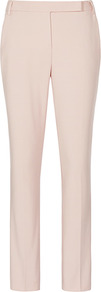 Joanna Zac Straight Leg Trousers - length: standard; pattern: plain; pocket detail: small back pockets; waist: mid/regular rise; predominant colour: blush; occasions: evening, work; fibres: cotton - stretch; texture group: cotton feel fabrics; fit: slim leg; pattern type: fabric; style: standard