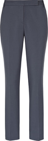 Joanna Zac Straight Leg Trousers - pattern: plain; pocket detail: small back pockets, pockets at the sides; waist: mid/regular rise; predominant colour: navy; occasions: evening, work; length: ankle length; fibres: cotton - stretch; fit: straight leg; pattern type: fabric; texture group: other - light to midweight; style: standard