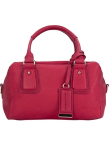 Soft Touch Grab Handbag, Burnt Raspberry - predominant colour: hot pink; occasions: casual, work; type of pattern: standard; style: grab bag; length: handle; size: standard; material: leather; pattern: plain; finish: plain
