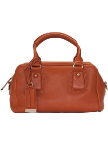 Soft Touch Grab Handbag, Tan - predominant colour: tan; occasions: casual, work; type of pattern: standard; style: grab bag; length: handle; size: standard; material: macrame/raffia/straw; pattern: plain; finish: plain