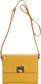 Harriet Cross Body Handbag, Sherbert Lemon - predominant colour: yellow; occasions: casual, work, holiday; type of pattern: standard; style: shoulder; length: across body/long; size: standard; material: leather; pattern: plain; finish: plain