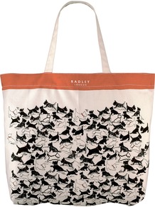 Thames Large Tote Handbag, Natural - secondary colour: tan; occasions: casual, holiday; type of pattern: heavy; style: tote; length: handle; size: standard; material: fabric; predominant colour: monochrome; finish: plain; pattern: patterned/print