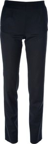 Slim Fit High Waist Trouser - length: standard; pattern: plain; pocket detail: pockets at the sides; waist: mid/regular rise; predominant colour: navy; occasions: casual, evening, work; fibres: wool - 100%; fit: slim leg; pattern type: fabric; texture group: woven light midweight; style: standard