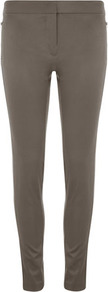 Grey Zip Sammie Trouser - length: standard; pattern: plain; waist detail: wide waistband/cummerbund; waist: mid/regular rise; predominant colour: mid grey; occasions: casual; fibres: polyester/polyamide - stretch; hip detail: fitted at hip (bottoms); fit: skinny/tight leg; pattern type: fabric; texture group: jersey - stretchy/drapey; style: standard