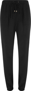 Black Square Pocket Jogger - length: standard; pattern: plain; style: tracksuit pants; waist detail: elasticated waist; pocket detail: pockets at the sides; waist: mid/regular rise; predominant colour: black; occasions: casual, work; fibres: polyester/polyamide - 100%; hip detail: draped at hip/ruched; trends: sporty redux; fit: slim leg; pattern type: fabric; texture group: other - light to midweight