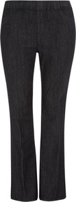 Smart Bootcut Jeans - style: bootcut; length: standard; pattern: plain; pocket detail: large back pockets, traditional 5 pocket; waist: mid/regular rise; predominant colour: black; occasions: casual; fibres: cotton - mix; texture group: denim; pattern type: fabric