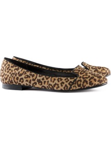 Ballet Pumps - predominant colour: camel; occasions: casual, work; material: faux leather; heel height: flat; toe: round toe; style: ballerinas / pumps; trends: statement prints; finish: plain; pattern: animal print