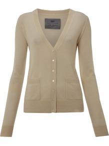 Women's Day Cashmere Cardigan, Beige - neckline: low v-neck; pattern: plain; bust detail: buttons at bust (in middle at breastbone)/zip detail at bust; predominant colour: stone; occasions: casual, work; length: standard; style: standard; fit: standard fit; waist detail: front pockets at waist level; fibres: cashmere - 100%; sleeve length: long sleeve; sleeve style: standard; texture group: knits/crochet; pattern type: knitted - fine stitch