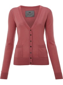 Women's Day Cashmere Cardigan, Pink - neckline: low v-neck; pattern: plain; bust detail: buttons at bust (in middle at breastbone)/zip detail at bust; predominant colour: blush; occasions: casual, work; length: standard; style: standard; fit: slim fit; waist detail: front pockets at waist level; fibres: cashmere - 100%; sleeve length: long sleeve; sleeve style: standard; texture group: knits/crochet; pattern type: knitted - fine stitch