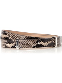 Datchworth Belt, Orange - predominant colour: black; occasions: casual, evening, work; type of pattern: heavy; style: classic; size: standard; worn on: waist; material: leather; pattern: animal print; finish: plain
