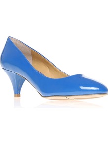 Swaymeso3 Court Shoes, Blue - predominant colour: diva blue; occasions: evening, work, occasion; material: faux leather; heel height: mid; heel: cone; toe: round toe; style: courts; finish: patent; pattern: plain