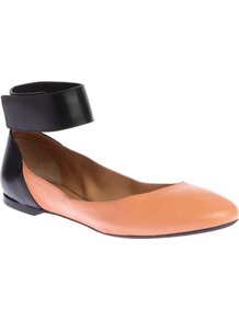Charlotte Leather Pumps - predominant colour: nude; occasions: casual, work; material: leather; heel height: flat; ankle detail: ankle strap; toe: round toe; style: ballerinas / pumps; finish: plain; pattern: colourblock