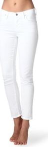 Carlton Slim Straight High Rise Jeans - pattern: plain; pocket detail: small back pockets, pockets at the sides, traditional 5 pocket; style: slim leg; waist: mid/regular rise; predominant colour: white; occasions: casual, holiday; length: ankle length; fibres: cotton - stretch; texture group: denim; pattern type: fabric; pattern size: standard