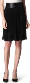 Panyin Skirt - pattern: plain; fit: body skimming; style: pleated; waist detail: wide waistband/cummerbund, embellishment at waist/feature waistband; waist: high rise; predominant colour: black; occasions: evening, work; length: just above the knee; fibres: polyester/polyamide - 100%; hip detail: structured pleats at hip, soft pleats at hip/draping at hip/flared at hip; texture group: sheer fabrics/chiffon/organza etc.; pattern type: fabric; pattern size: standard