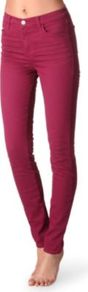 23110 Maria Skinny High Rise Jeans - style: skinny leg; length: standard; pattern: plain; waist: high rise; pocket detail: traditional 5 pocket; predominant colour: burgundy; occasions: casual; fibres: cotton - stretch; texture group: denim; pattern type: fabric; pattern size: standard