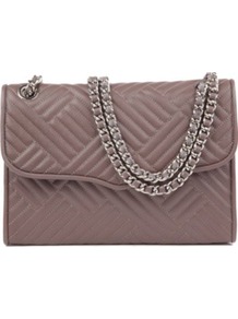 Affair Quilted Leather Shoulder Bag - predominant colour: taupe; occasions: casual, evening, work; style: shoulder; length: shoulder (tucks under arm); size: small; material: leather; embellishment: quilted, chain/metal; pattern: plain; finish: plain